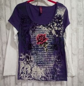 GITANO Casablanca purple long sleeve shirt